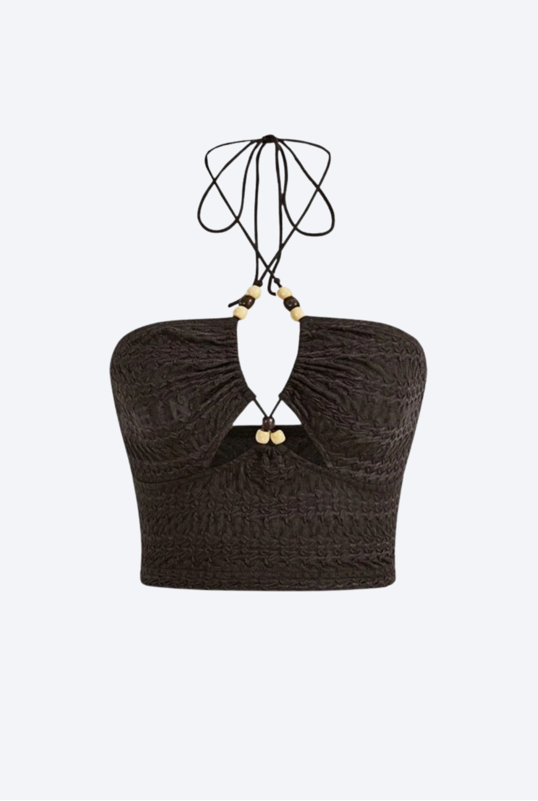 Bead Tie Backless Halter Top