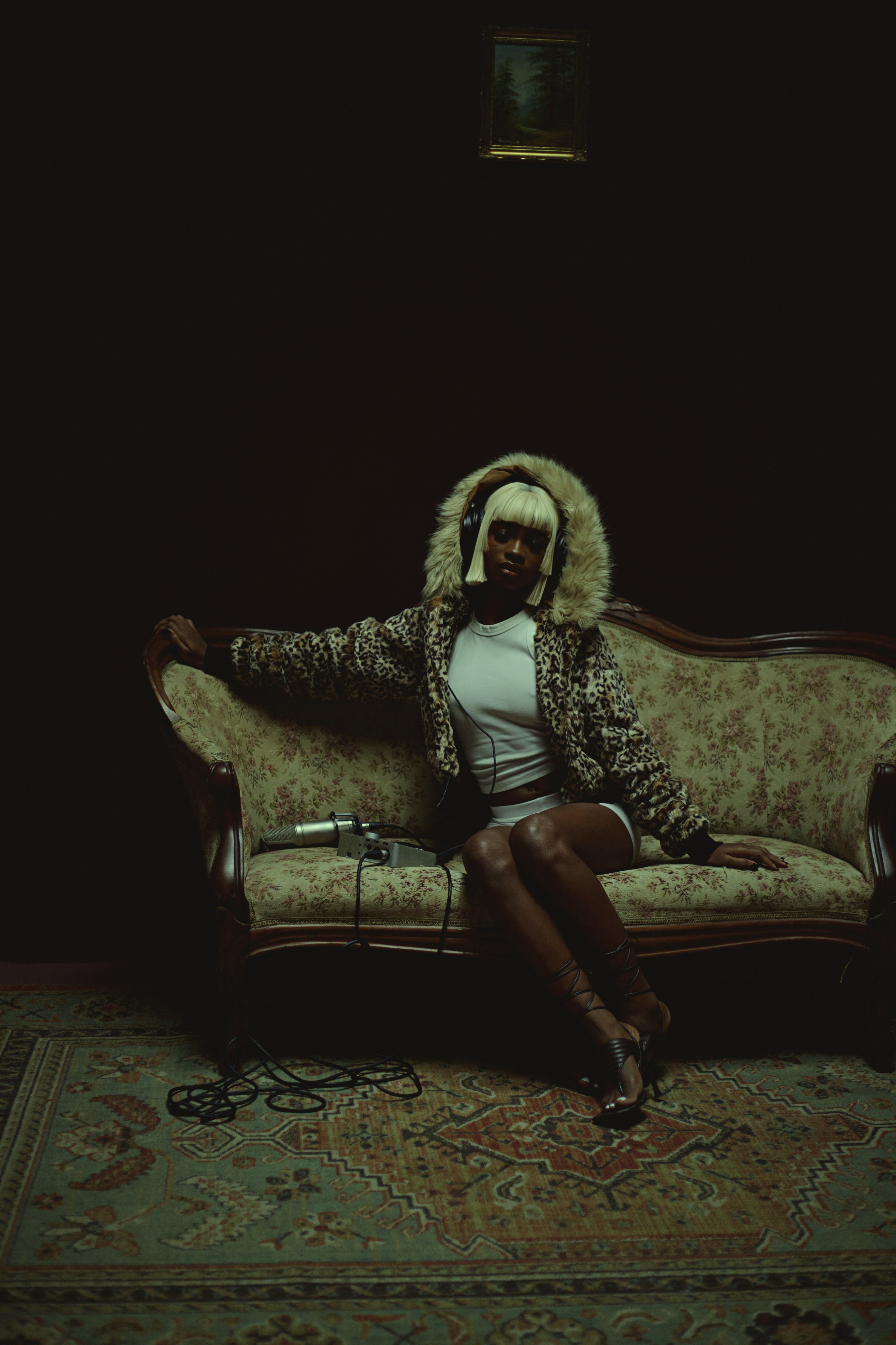 Cheetah Hooded Puff Fur Jacket